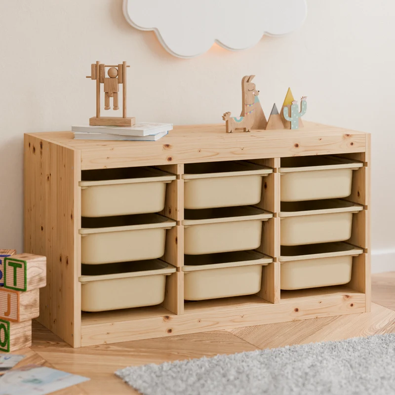 Box "TRÖVI" für IKEA Trofast Regale - 42 x 30 x 10cm in Weiß, Beige, Rosa und Eukalyptus