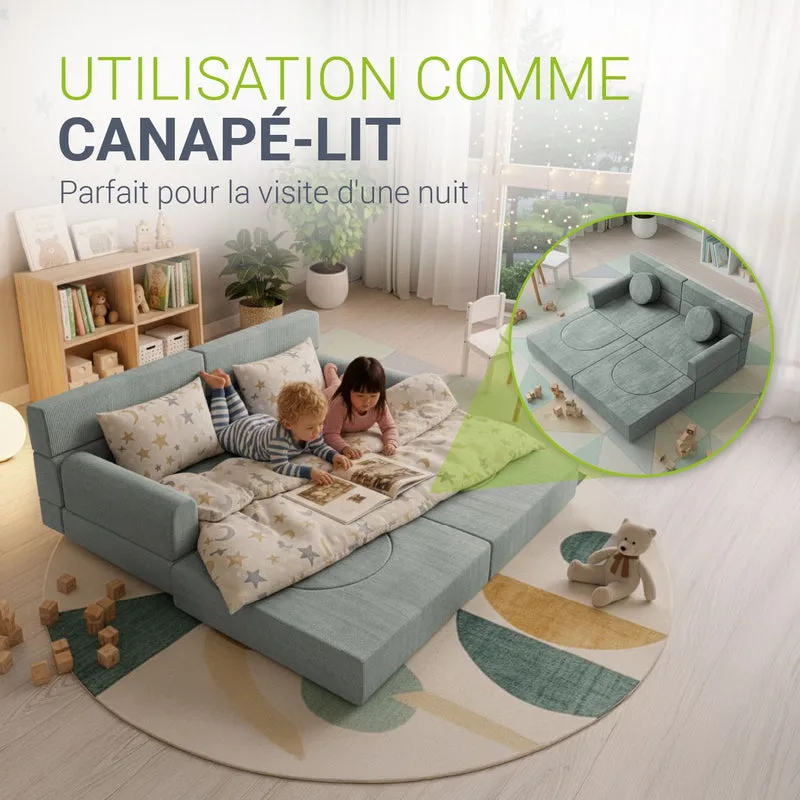 Kindersofa Kayo mit Cord Bezug & Kissen