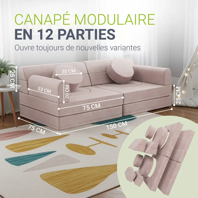 Kindersofa Kayo mit Cord Bezug & Kissen