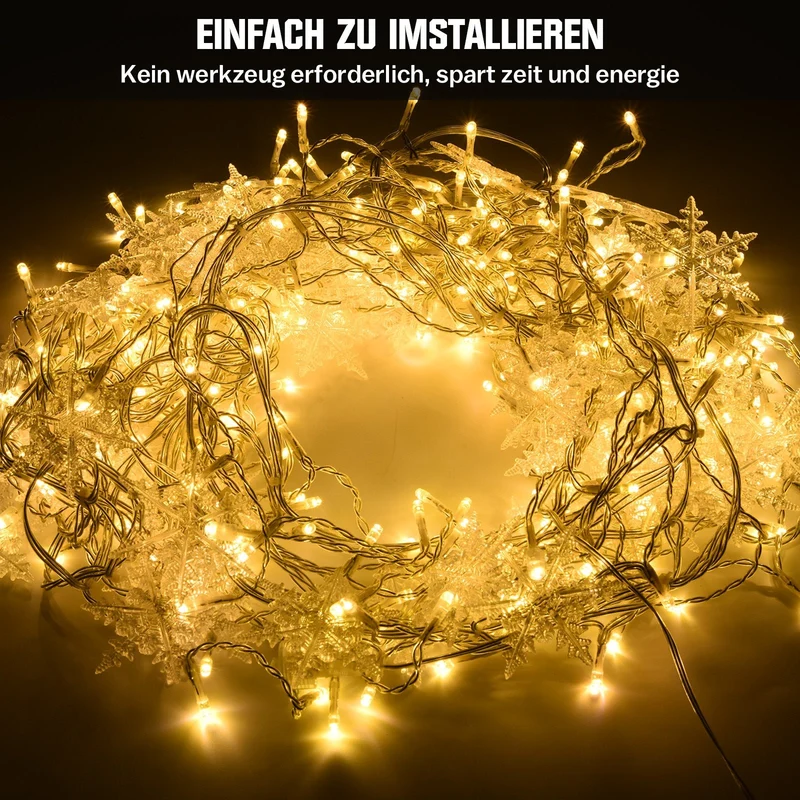 Sternenlichterkette für festliche Stimmung – 144 LEDs, 2 m Warmweiß