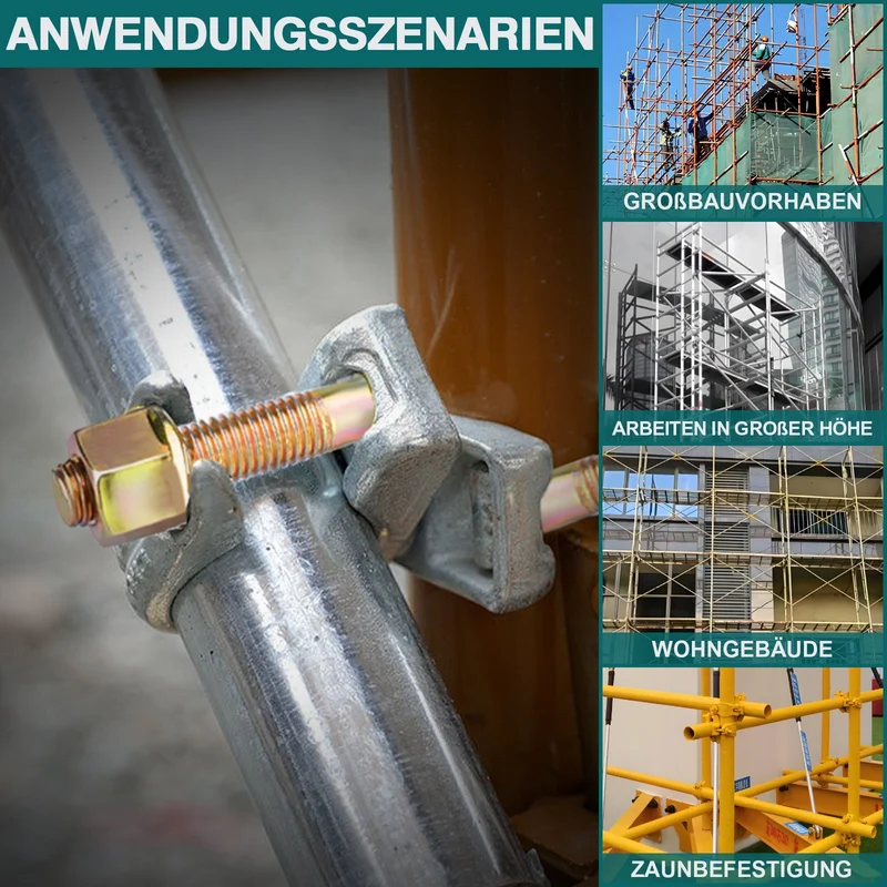 Drehkupplung Gerüst 2er Set – 360° Rohrkupplung 42-62mm, Verzinkt & Robust