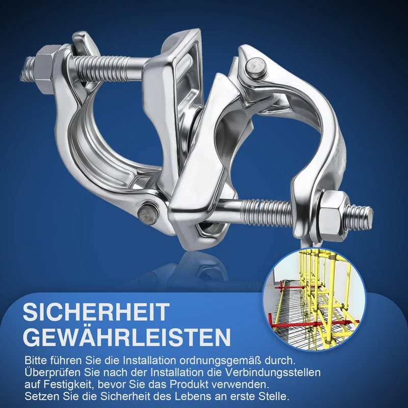 Drehkupplung Gerüst 360° – Verzinkte Rohrkupplung für 45-50mm Gerüstrohre, Robust & Korrosionsbeständig