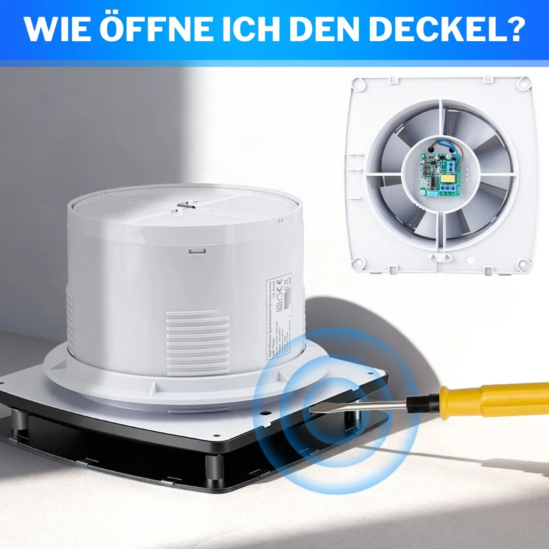 Leiser Abluftventilator mit 240 m³/h Luftdurchsatz und Nachlauffunktion – Für Wohn- und Feuchträume