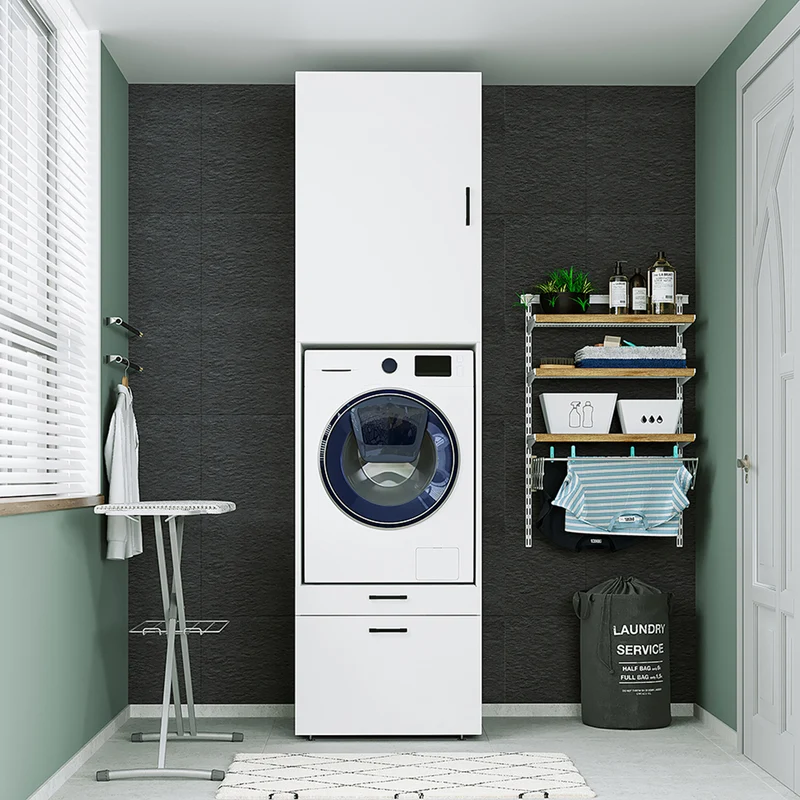 Roomart wasmachinekast SERIE 2, 67 cm, met uittrekplateau en opzetstuk, in 3 kleuren