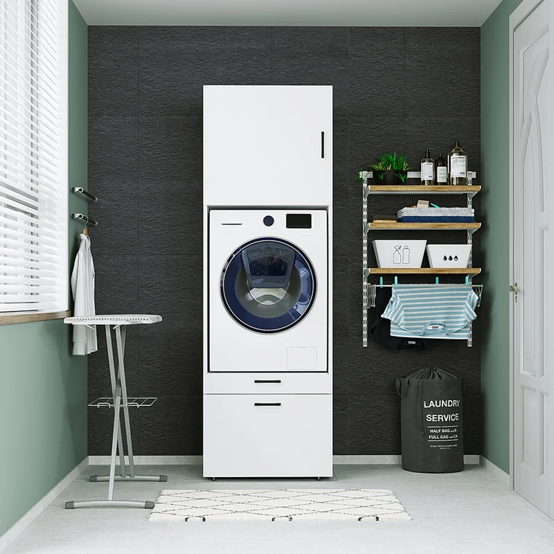 Roomart wasmachinekast SERIE 2, 67 cm, met uittrekplateau en opzetstuk, in 3 kleuren