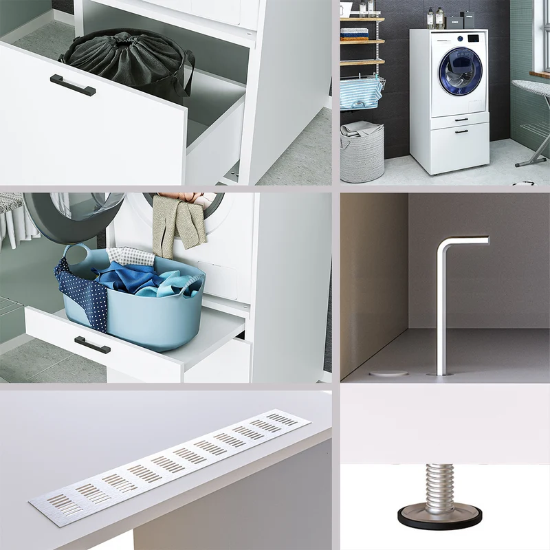 Roomart wasmachinekast SERIE 2, 67 cm, met uittrekplateau en opzetstuk, in 3 kleuren