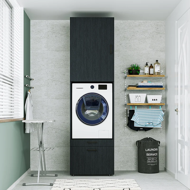 Roomart wasmachinekast SERIE 2, 67 cm, met uittrekplateau en opzetstuk, in 3 kleuren