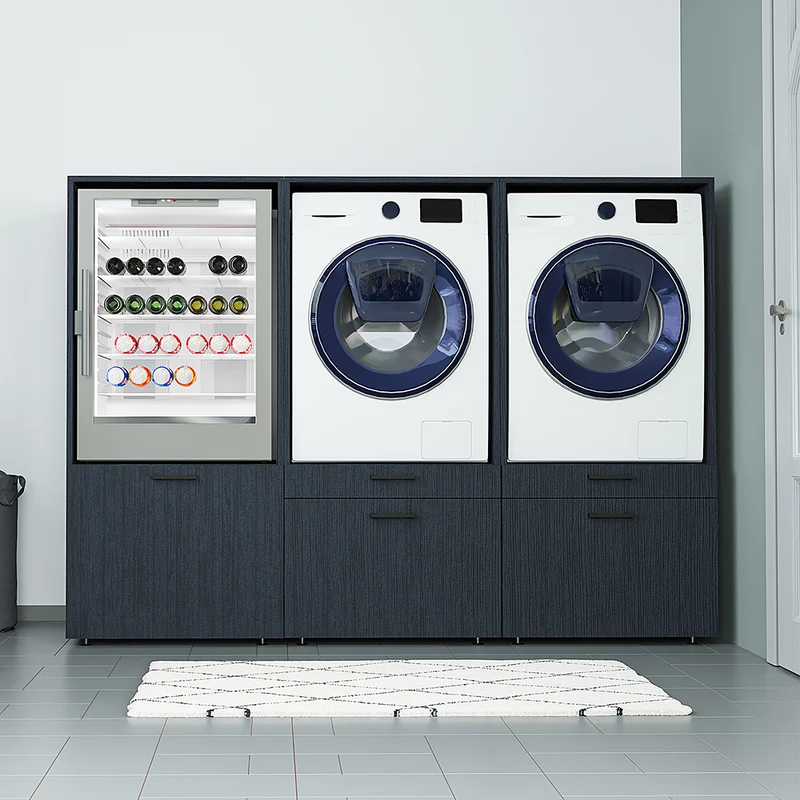 Roomart wasmachinekast SERIE 2, 201 cm, voor 3 apparaten, 145 cm hoog