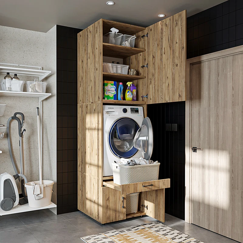 Roomart wasmachinekast SERIE 3, 67 cm, 240 cm hoog, in 3 kleuren