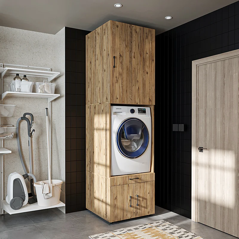 Roomart wasmachinekast SERIE 3, 67 cm, 240 cm hoog, in 3 kleuren