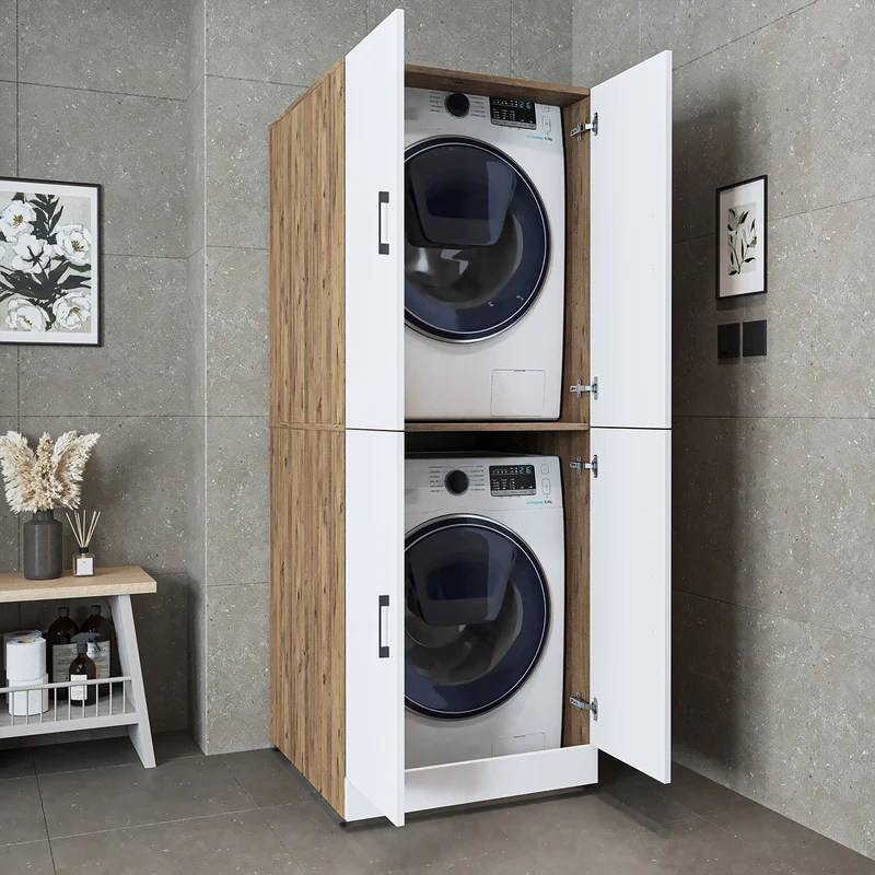 Roomart wasmachinekast DORA-II, 70 cm, voor wasmachine en droger, in 5 kleuren