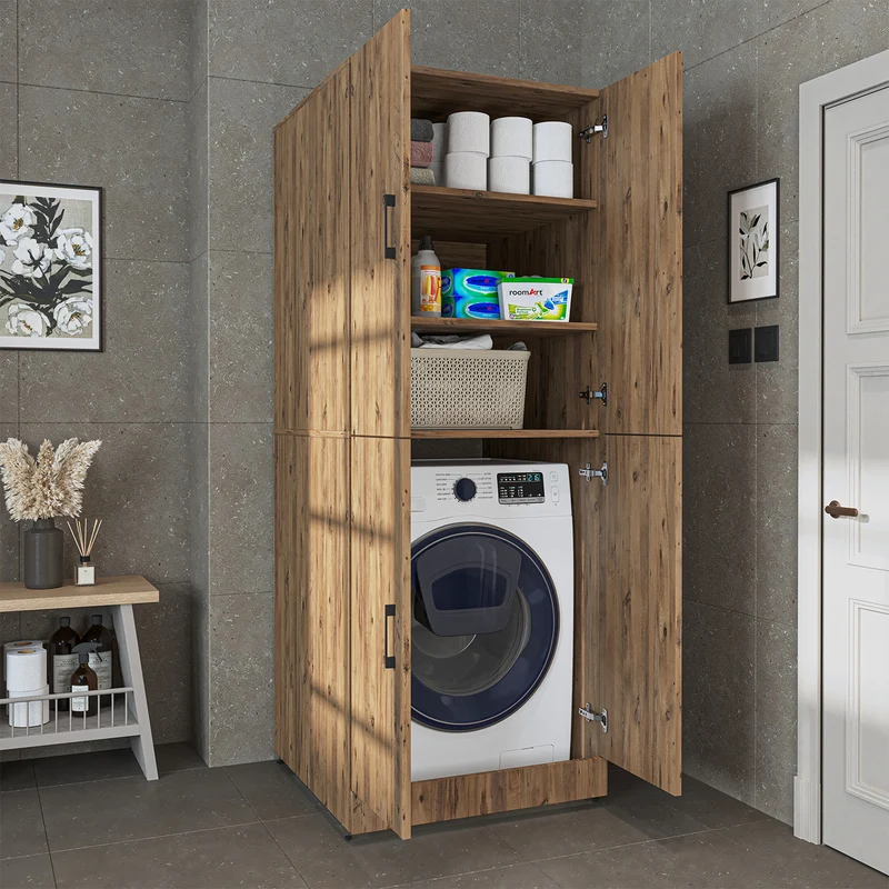 Roomart wasmachinekast DORA-II, 70 cm, voor wasmachine en droger, in 5 kleuren