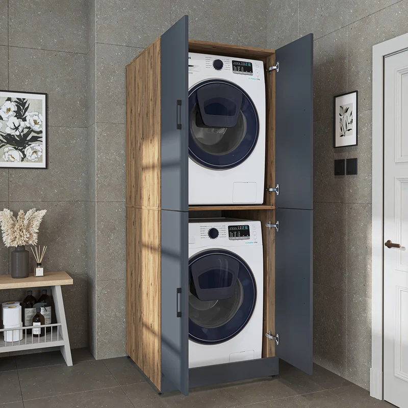 Roomart wasmachinekast DORA-II, 70 cm, voor wasmachine en droger, in 5 kleuren