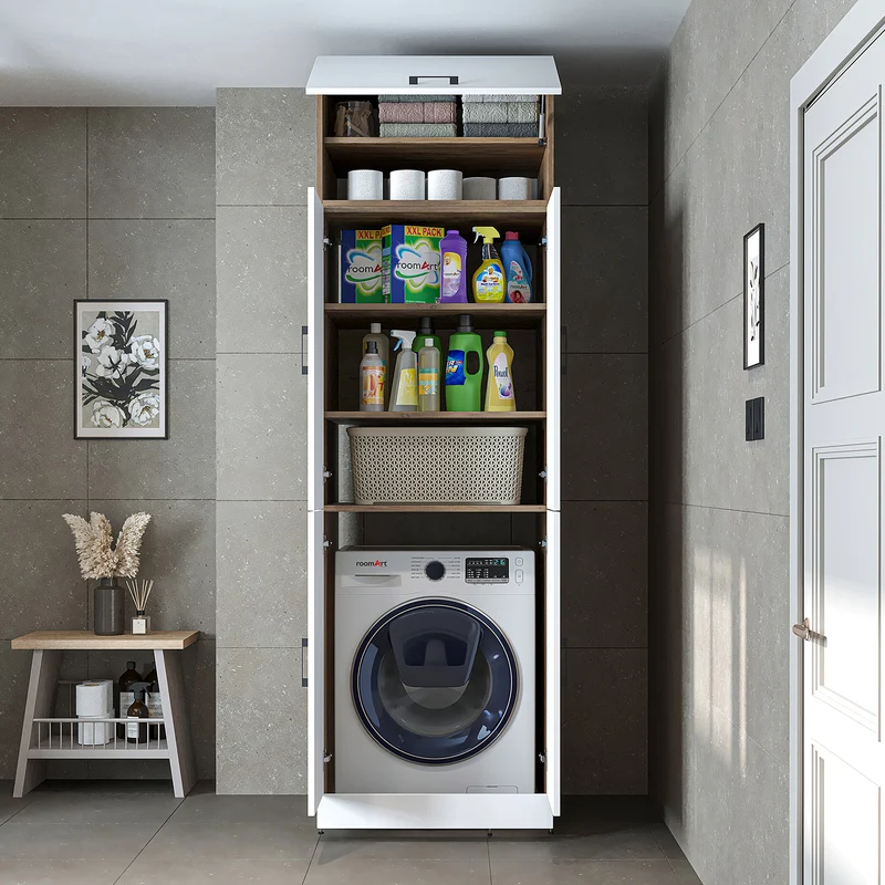 Roomart wasmachinekast DORA-II, 70 cm, voor wasmachine en droger, in 5 kleuren