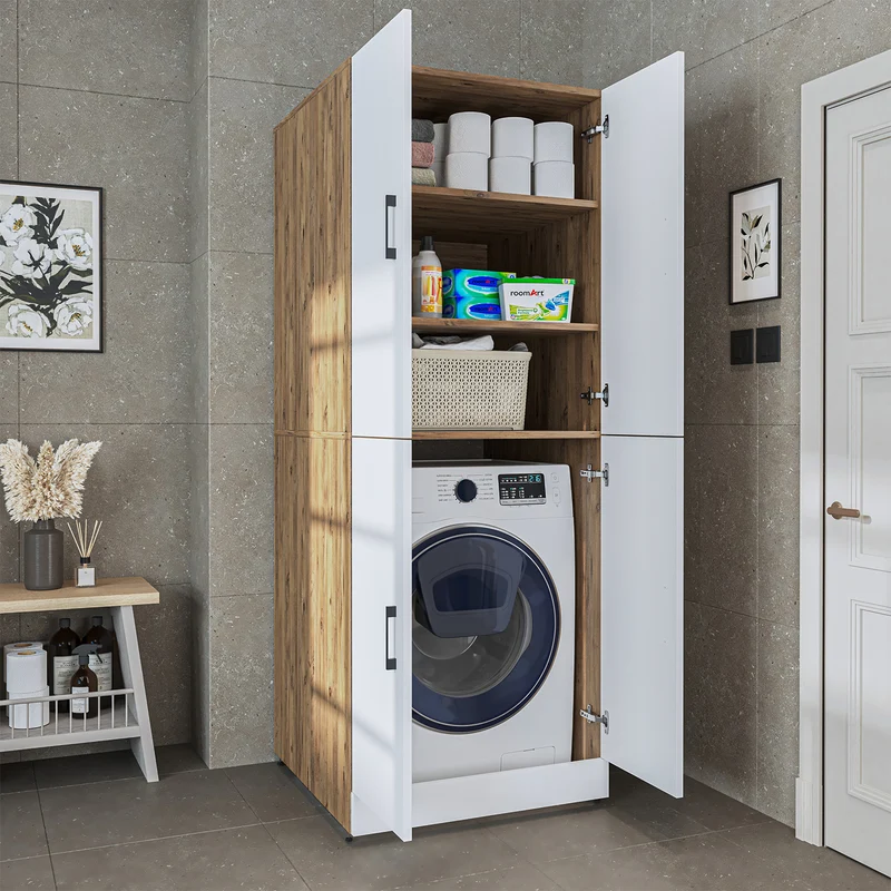 Roomart wasmachinekast DORA-II, 70 cm, voor wasmachine en droger, in 5 kleuren