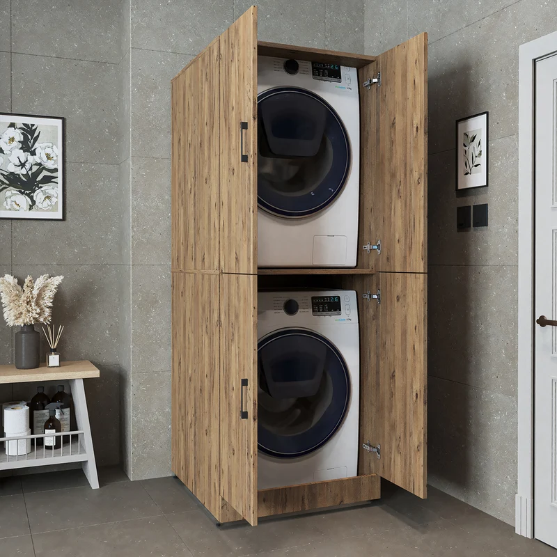 Roomart wasmachinekast DORA-II, 70 cm, voor wasmachine en droger, in 5 kleuren