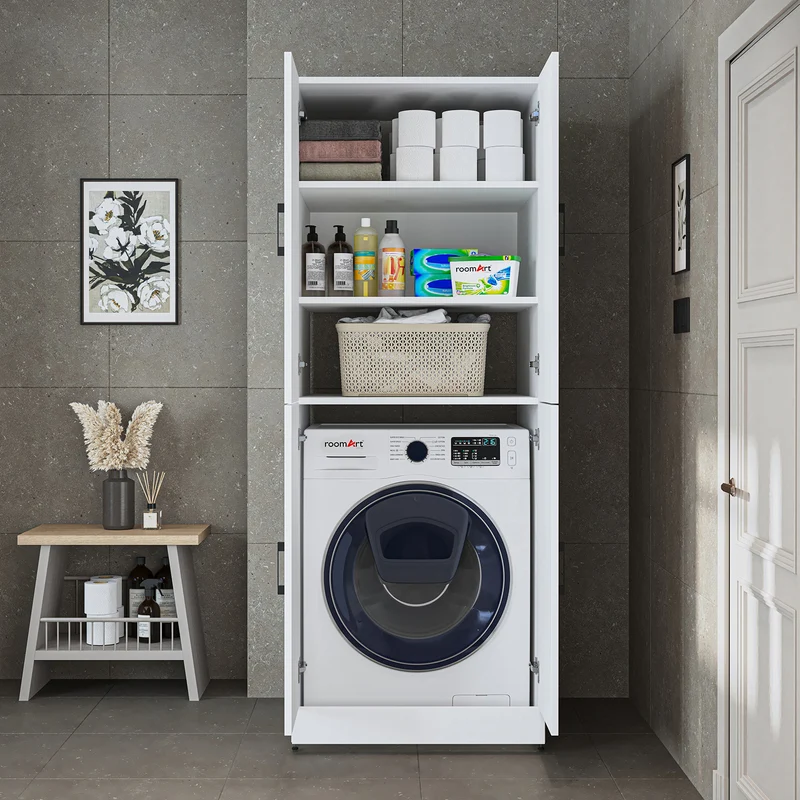 Roomart wasmachinekast DORA-II, 70 cm, voor wasmachine en droger, in 5 kleuren
