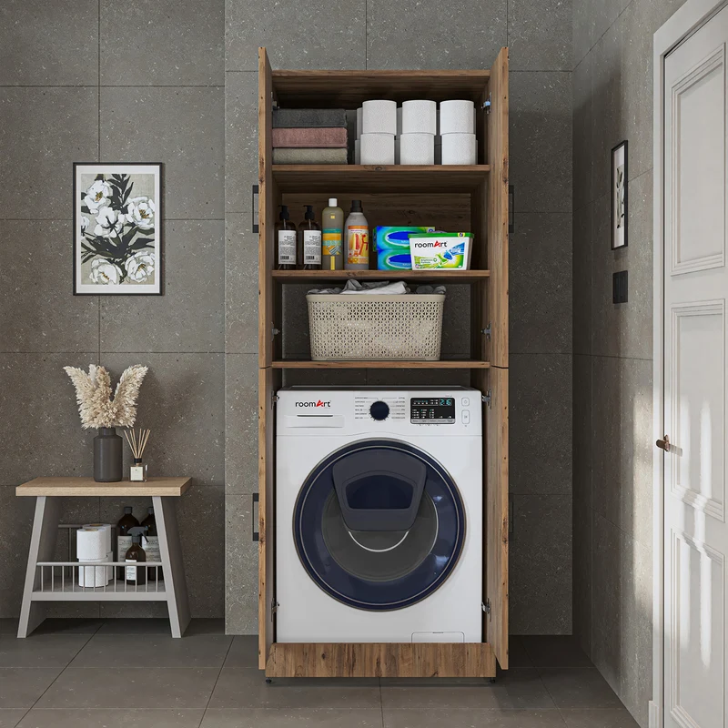 Roomart wasmachinekast DORA-II, 70 cm, voor wasmachine en droger, in 5 kleuren