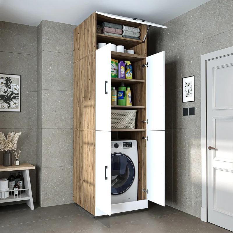 Roomart wasmachinekast DORA-II, 70 cm, voor wasmachine en droger, in 5 kleuren