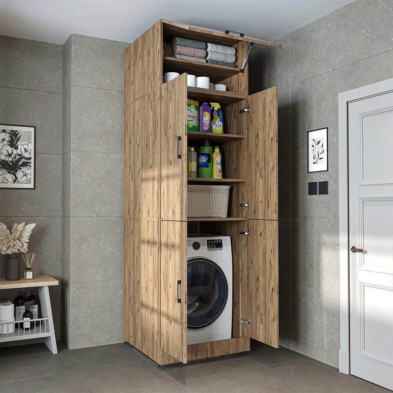 Roomart wasmachinekast DORA-II, 70 cm, voor wasmachine en droger, in 5 kleuren