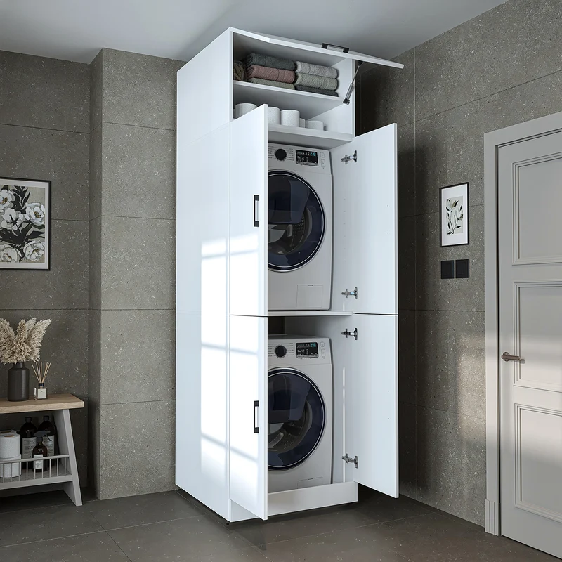 Roomart wasmachinekast DORA-II, 70 cm, voor wasmachine en droger, in 5 kleuren