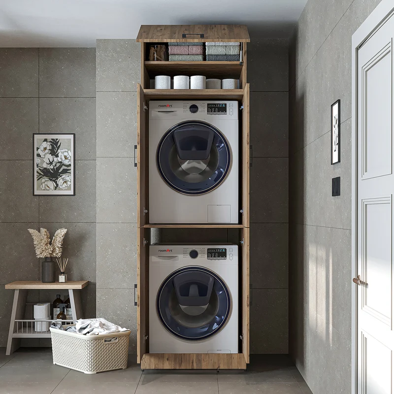 Roomart wasmachinekast DORA-II, 70 cm, voor wasmachine en droger, in 5 kleuren