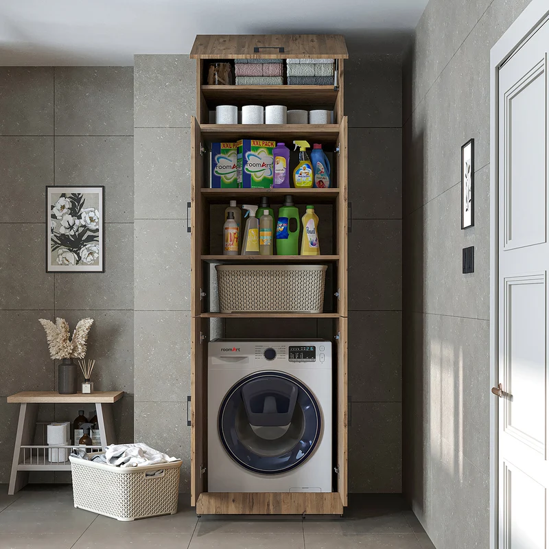 Roomart wasmachinekast DORA-II, 70 cm, voor wasmachine en droger, in 5 kleuren