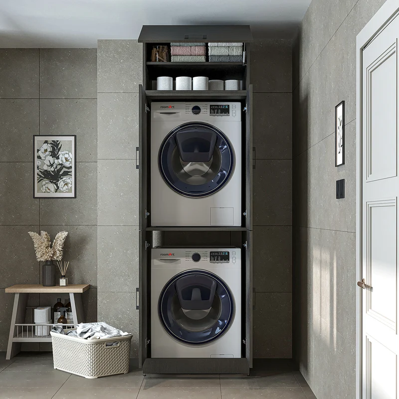 Roomart wasmachinekast DORA-II, 70 cm, voor wasmachine en droger, in 5 kleuren