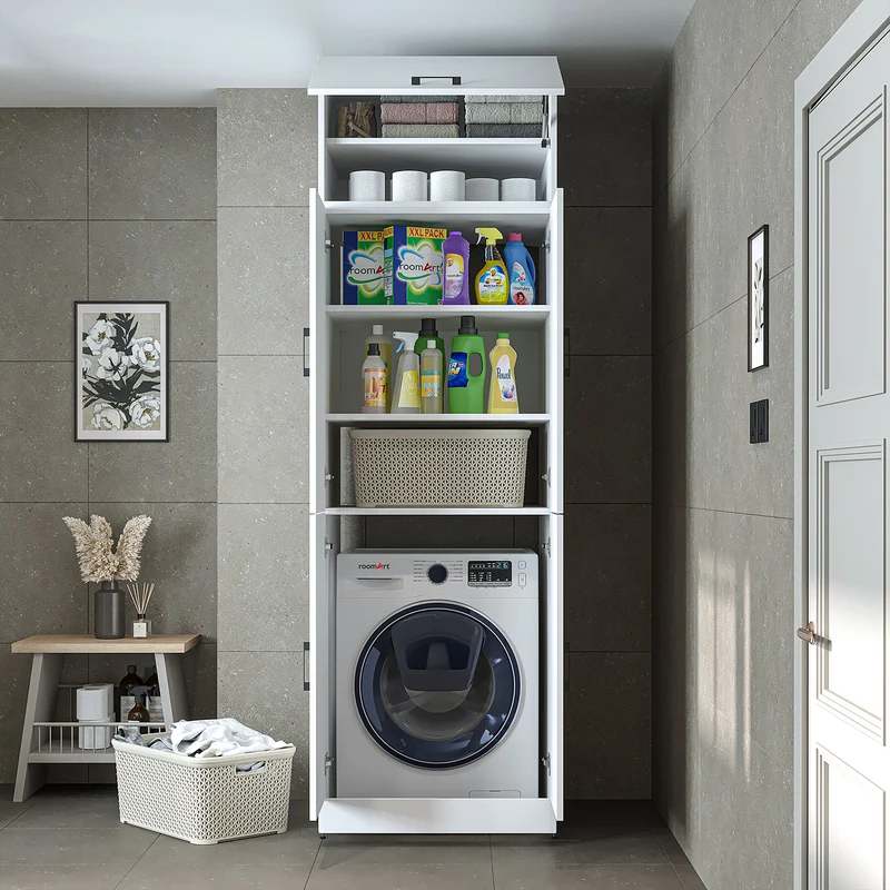 Roomart wasmachinekast DORA-II, 70 cm, voor wasmachine en droger, in 5 kleuren