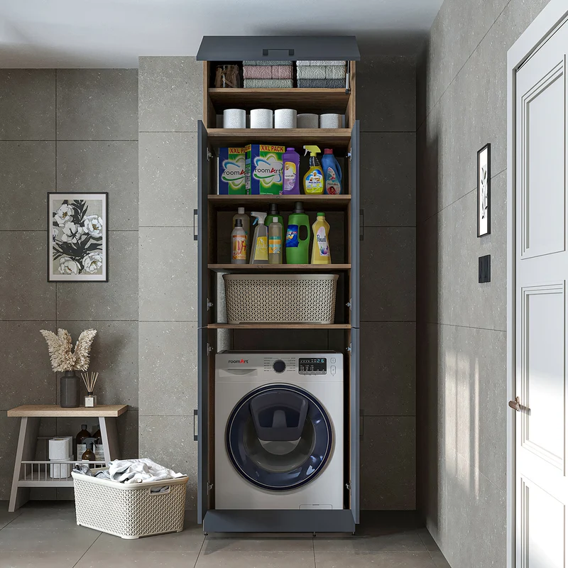 Roomart wasmachinekast DORA-II, 70 cm, voor wasmachine en droger, in 5 kleuren