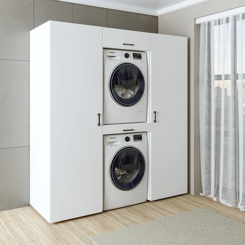 Roomart wasmachinekast DUO-I, 187 cm, kastenwand met twee hoge kasten, in 3 kleuren