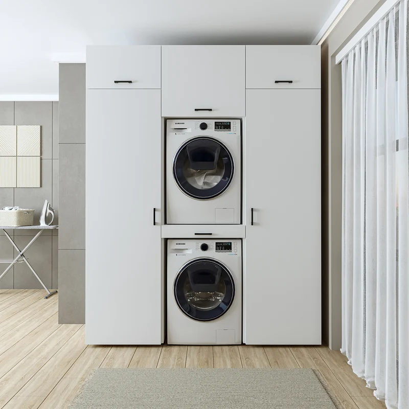 Roomart wasmachinekast DUO-I, 187 cm, kastenwand met twee hoge kasten, in 3 kleuren