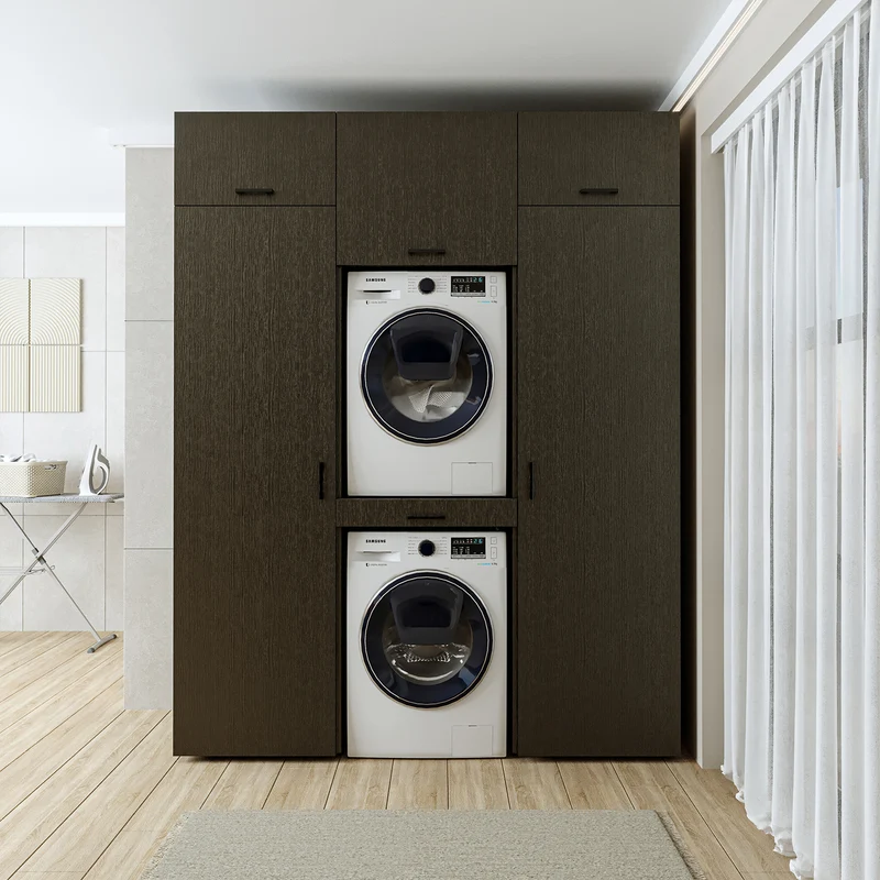 Roomart wasmachinekast DUO-I, 187 cm, kastenwand met twee hoge kasten, in 3 kleuren