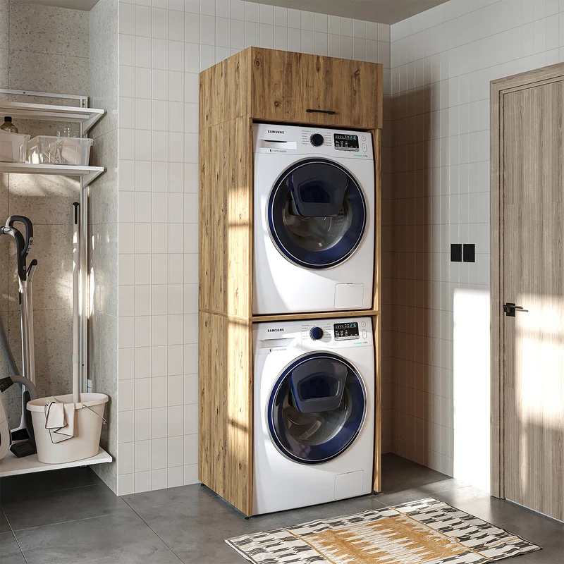 Roomart wasmachinekast DUO-II, 67 cm, bovenkast voor wasmachine en droger, in 2 kleuren
