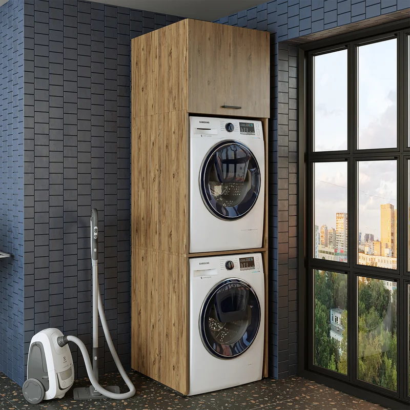 Roomart wasmachinekast DUO-II, 67 cm, bovenkast voor wasmachine en droger, in 2 kleuren