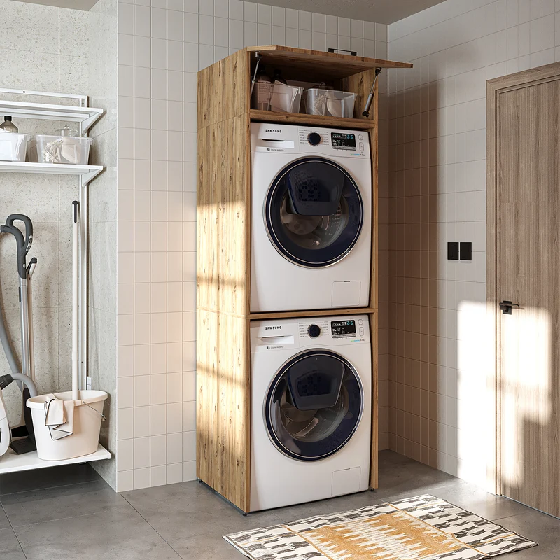 Roomart wasmachinekast DUO-II, 67 cm, bovenkast voor wasmachine en droger, in 2 kleuren