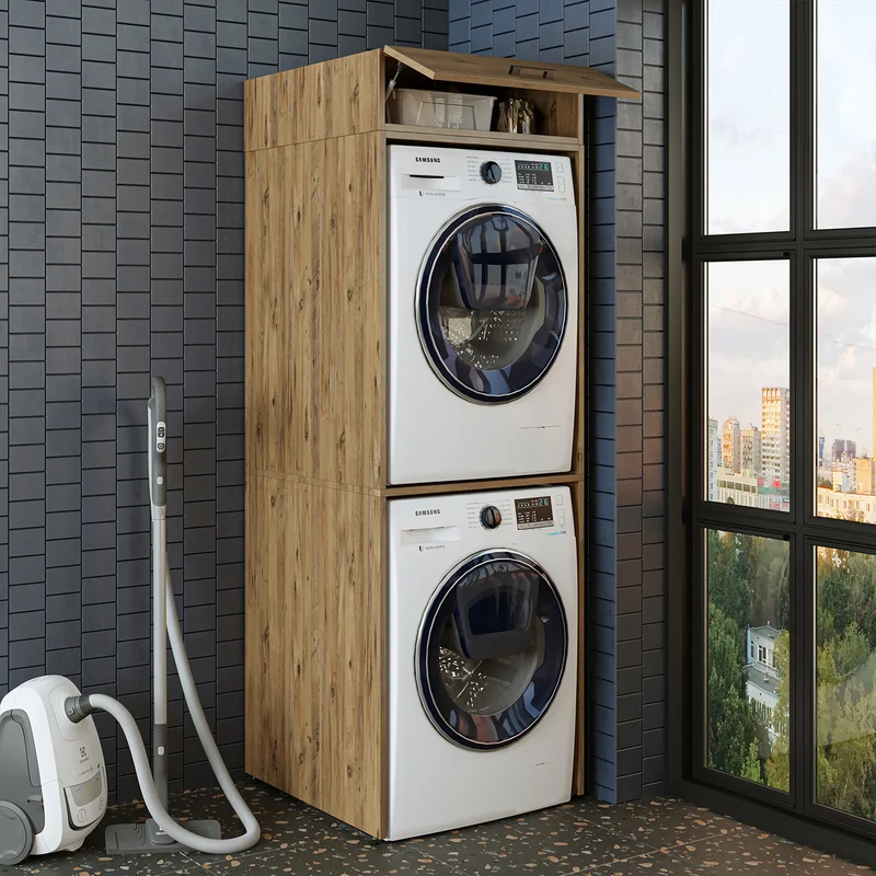 Roomart wasmachinekast DUO-II, 67 cm, bovenkast voor wasmachine en droger, in 2 kleuren