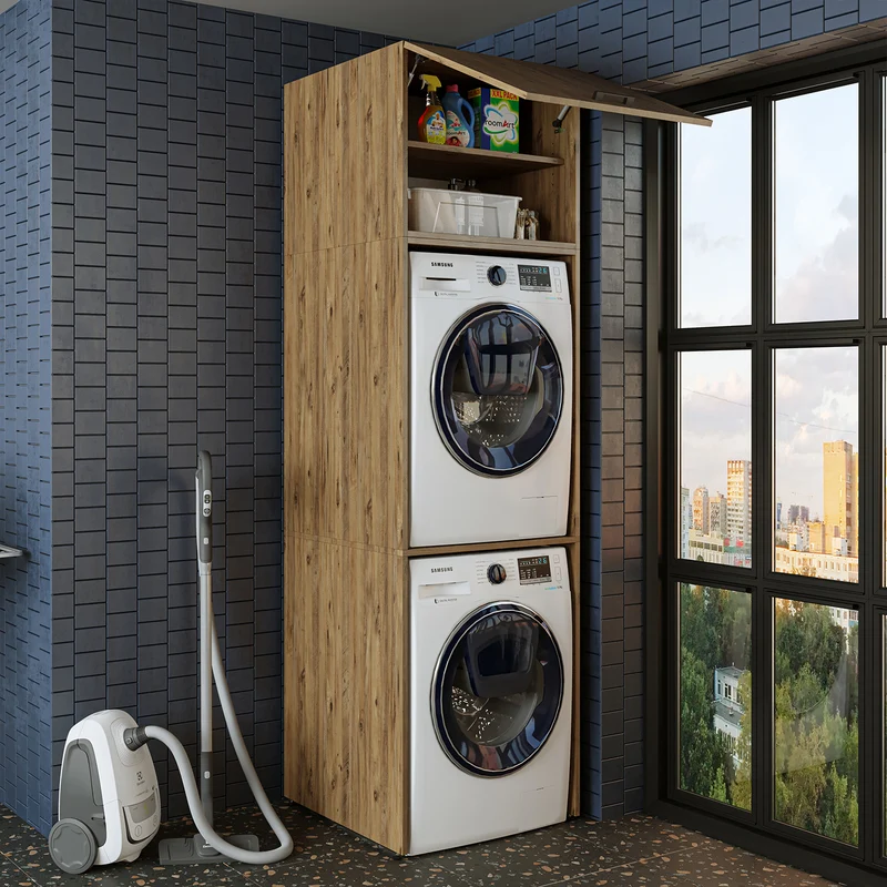 Roomart wasmachinekast DUO-II, 67 cm, bovenkast voor wasmachine en droger, in 2 kleuren