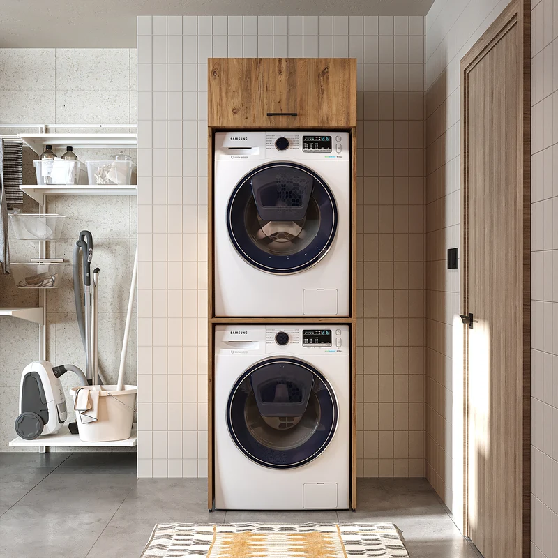 Roomart wasmachinekast DUO-II, 67 cm, bovenkast voor wasmachine en droger, in 2 kleuren