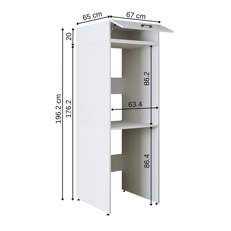 Roomart wasmachinekast DUO-II, 67 cm, bovenkast voor wasmachine en droger, in 2 kleuren
