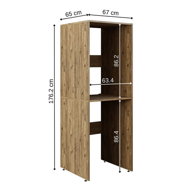 Roomart wasmachinekast DUO-II, 67 cm, bovenkast voor wasmachine en droger, in 2 kleuren