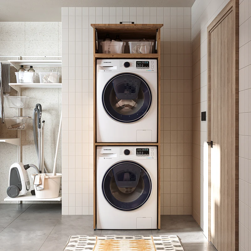 Roomart wasmachinekast DUO-II, 67 cm, bovenkast voor wasmachine en droger, in 2 kleuren