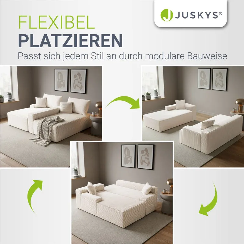 Sofa Coredo mit Cord Bezug & Dekokissen