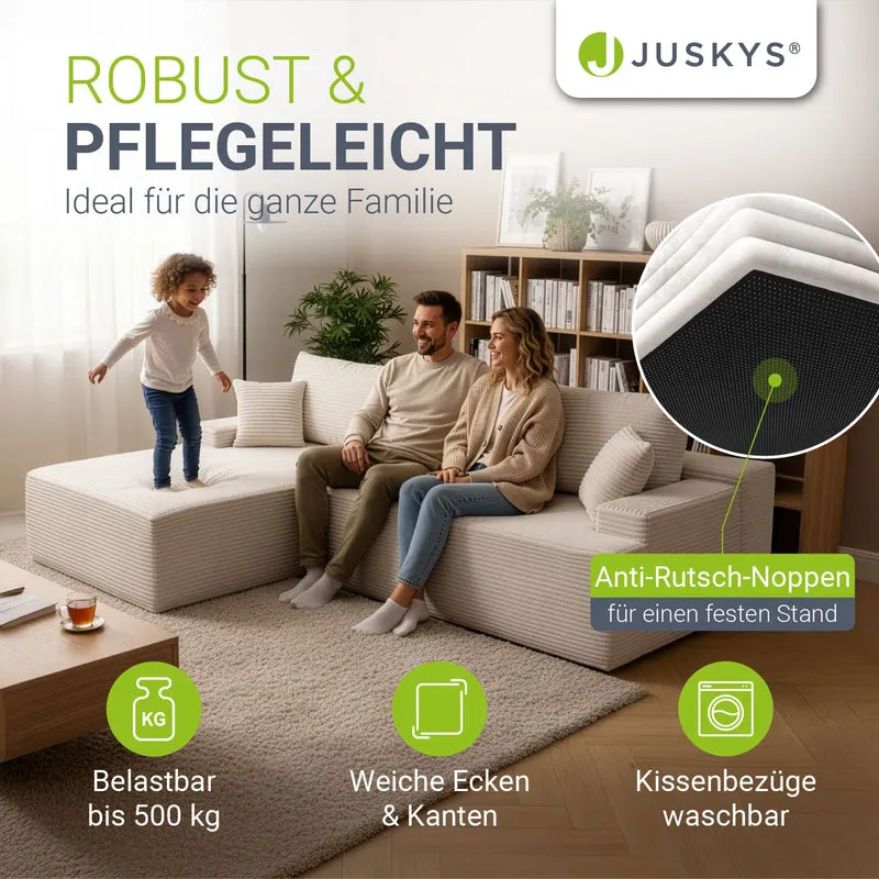 Sofa Coredo mit Cord Bezug & Dekokissen
