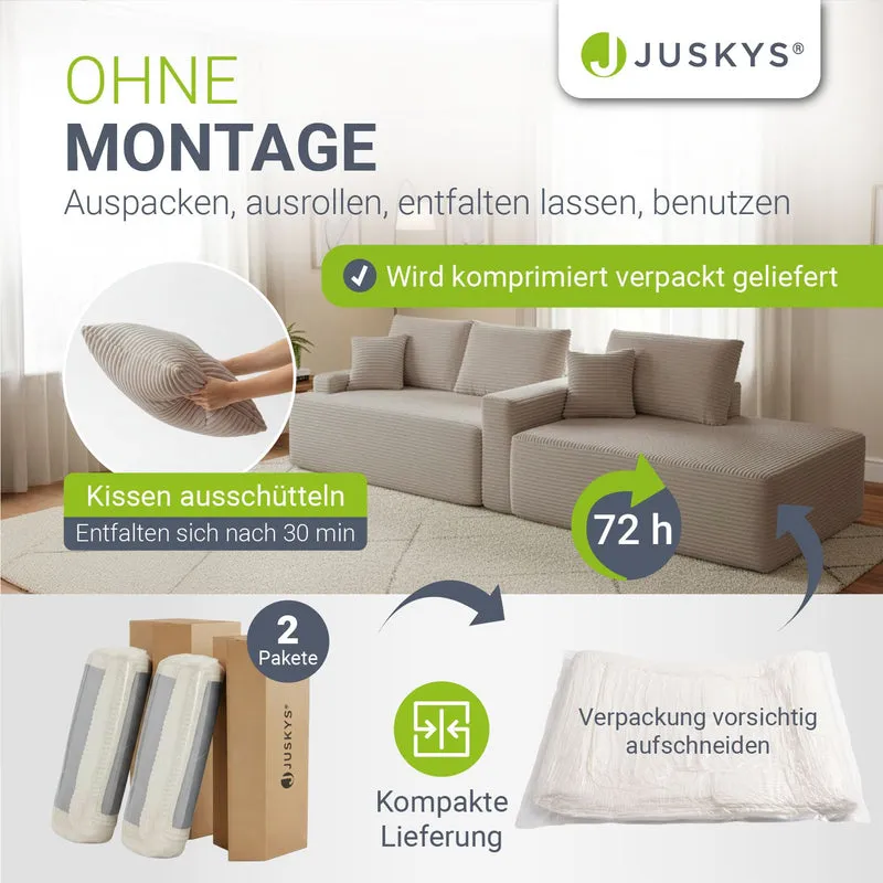 Sofa Coredo mit Cord Bezug & Dekokissen