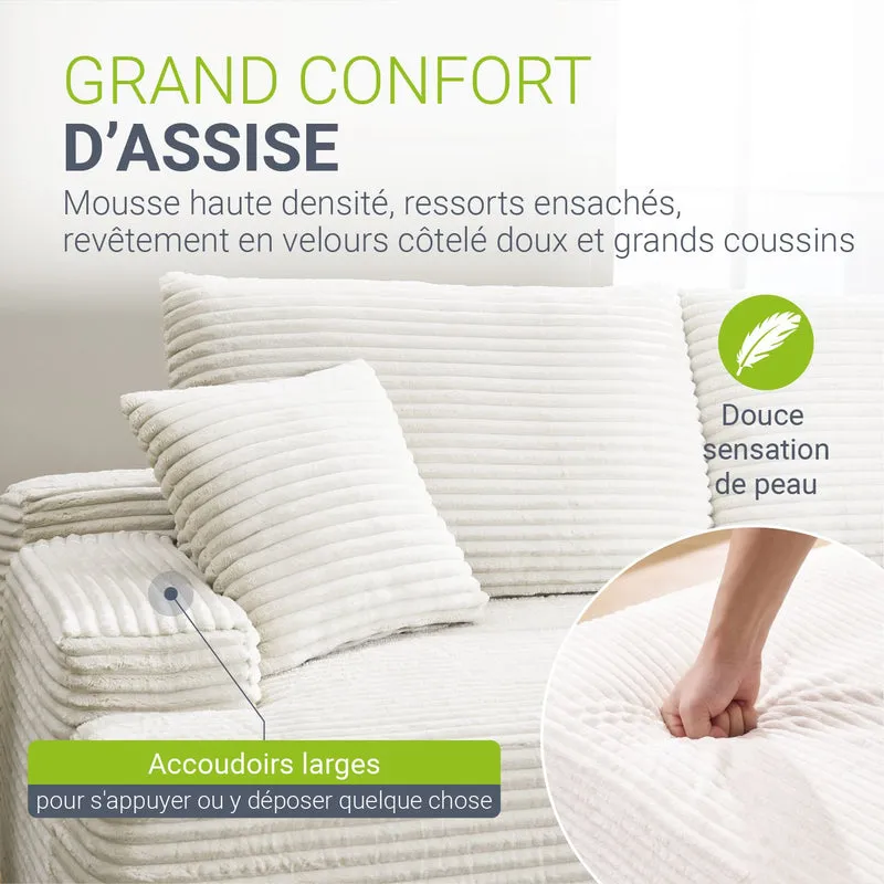 Sofa Coredo mit Cord Bezug & Dekokissen