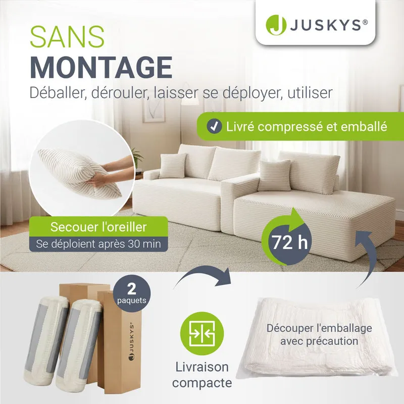 Sofa Coredo mit Cord Bezug & Dekokissen