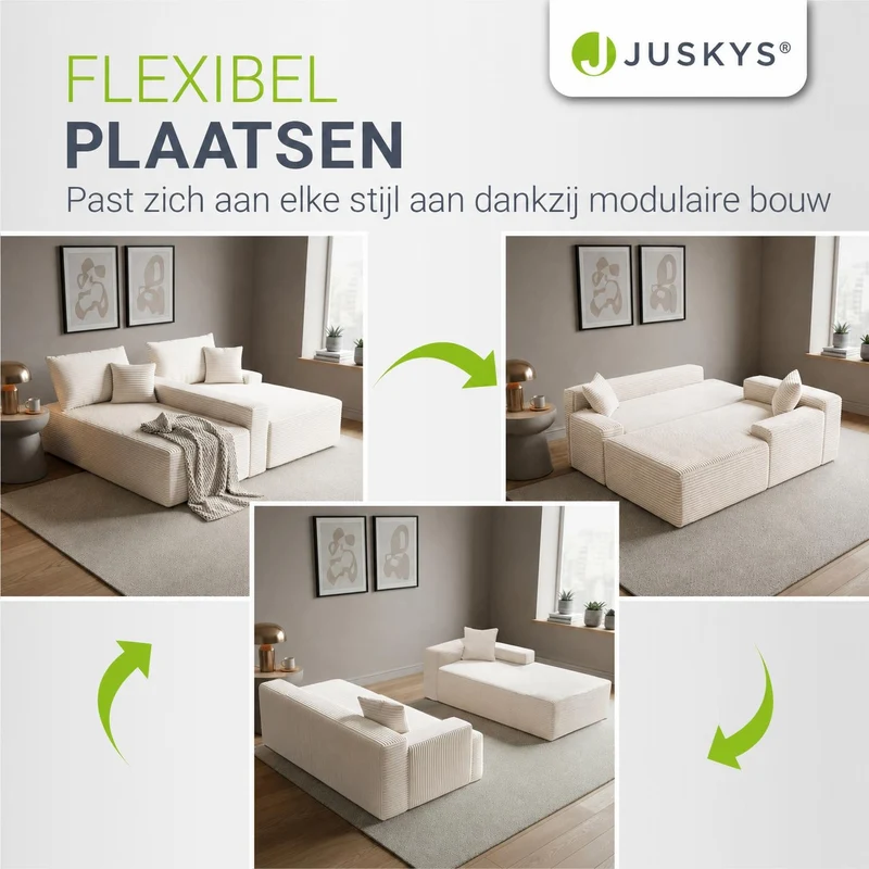 Sofa Coredo mit Cord Bezug & Dekokissen