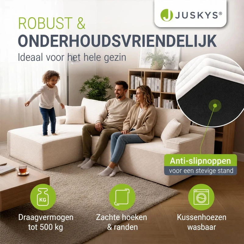 Sofa Coredo mit Cord Bezug & Dekokissen