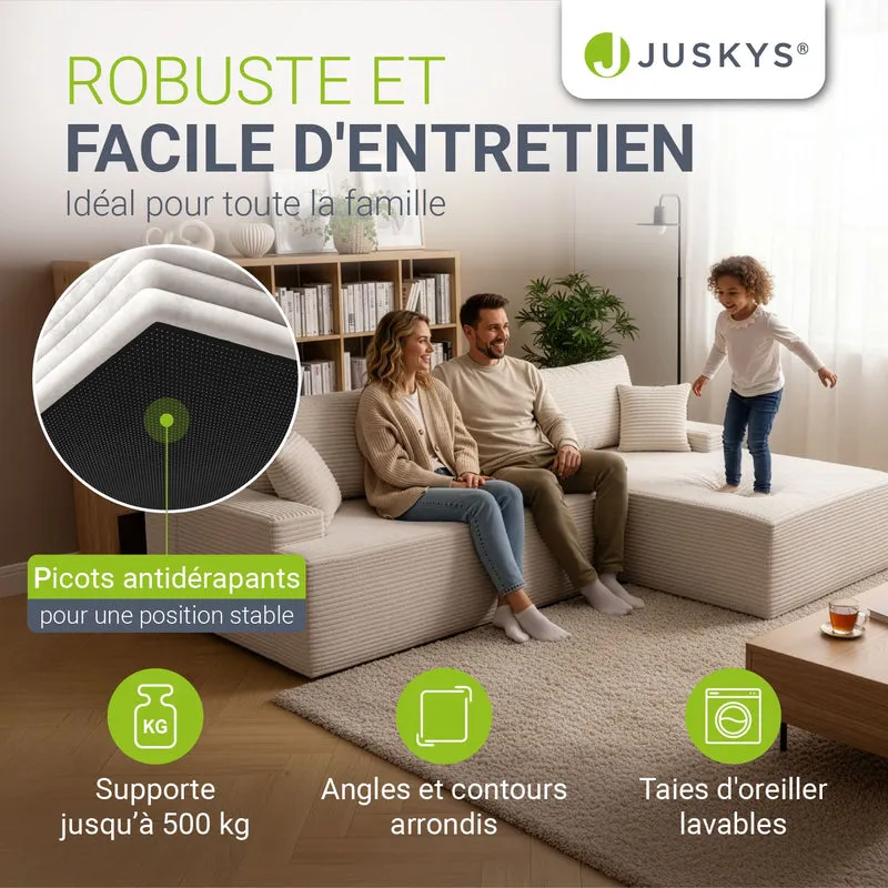 Sofa Coredo mit Cord Bezug & Dekokissen